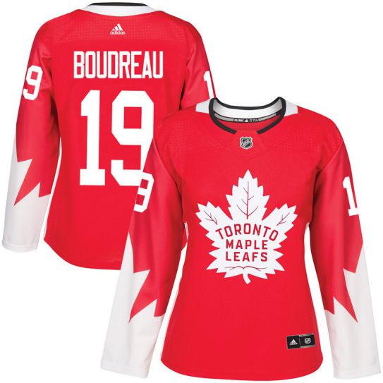 2017 NHL Toronto Maple Leafs women #19 Bruce Boudreau red jersey->women nhl jersey->Women Jersey